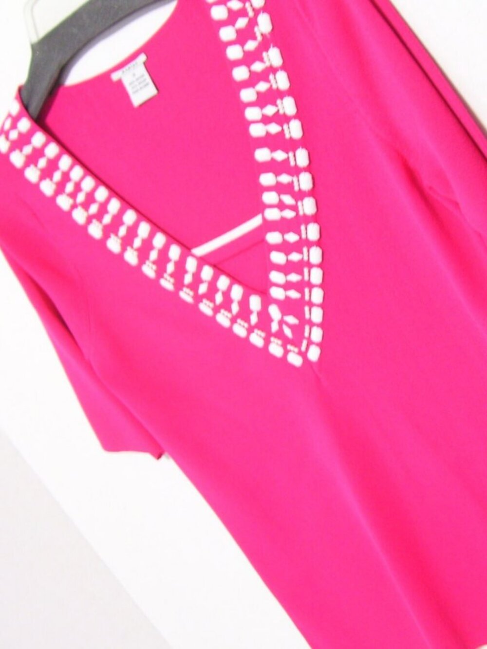 Evelyn Knit Top with white facet stones  Size S